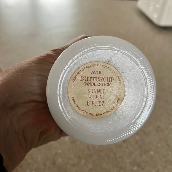 VTG Avon Buttercup Candlesticks with Sonnet & Imperial Garden Cologne Set of 2 - Picture 8 of 8